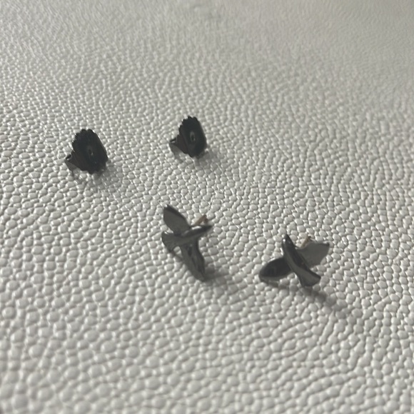 Elizabeth and James rhodium bird studs - Picture 3 of 5